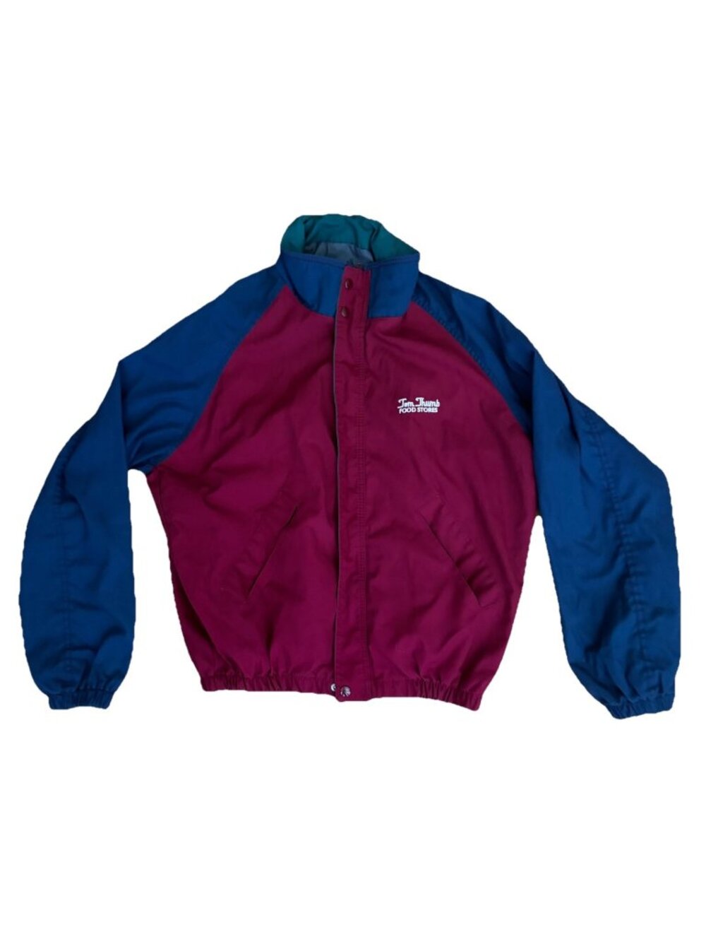 Tom Thumb Food Stores Vintage Jacket Men’s Medium Colorblock 90’s Dunbrooke Usa